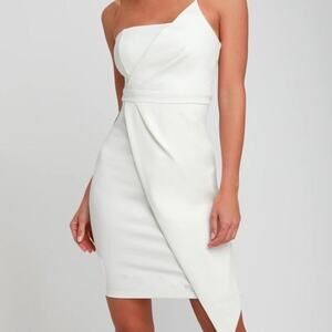 NWT Lulus Romance Language Backless Lace Dress in White Size Small